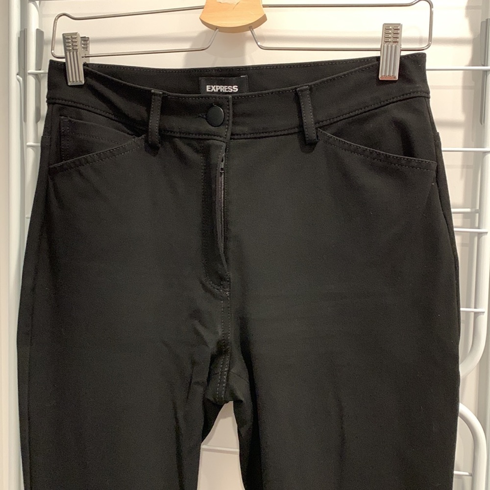 Express High Rise Legging Fit Pants Black 4R Stretch Workwear Pocket
